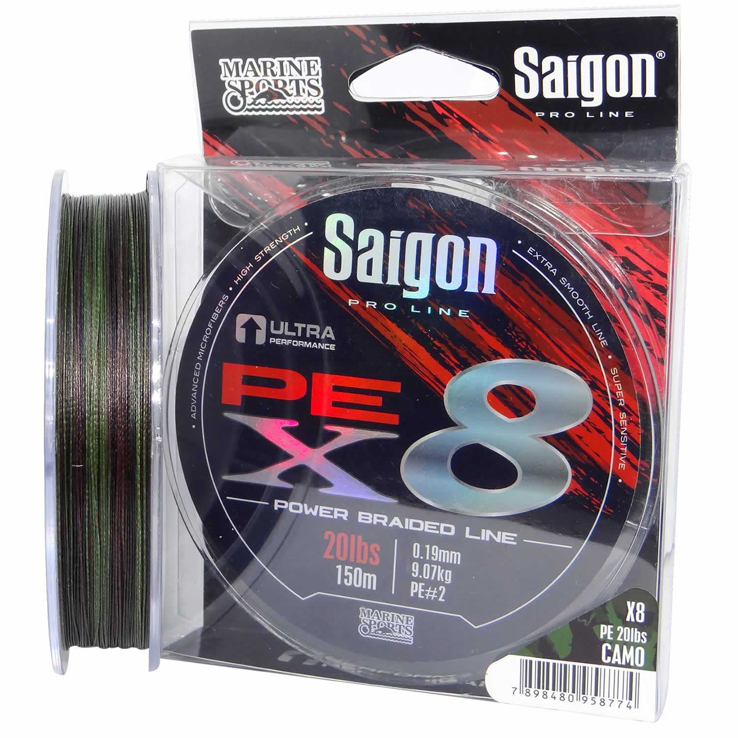 Linha Saigon Pro Line Multifilamento x8 0,25mm 35Lbs/15,8kg - 150 Metros - Life Pesca - Sua loja de Pesca, Camping e Lazer