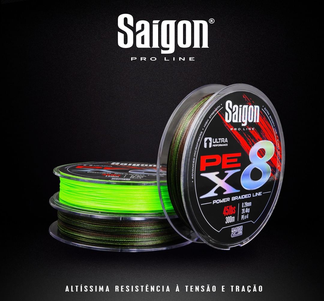 Linha Saigon Pro Line Multifilamento x8 0,25mm 35Lbs/15,8kg - 150 Metros - Life Pesca - Sua loja de Pesca, Camping e Lazer
