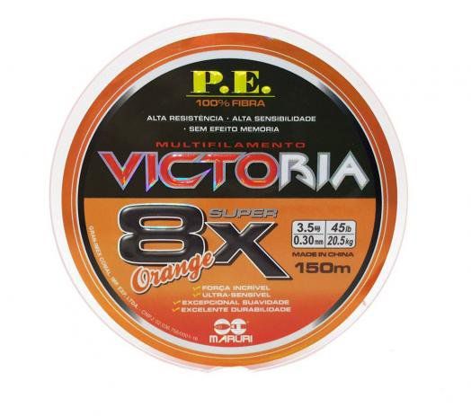 Linha Multifilamento Maruri Victoria 8X Orange 0,26mm 43lbs/19,5kg - 150 Metros  - Life Pesca - Sua loja de Pesca, Camping e Lazer