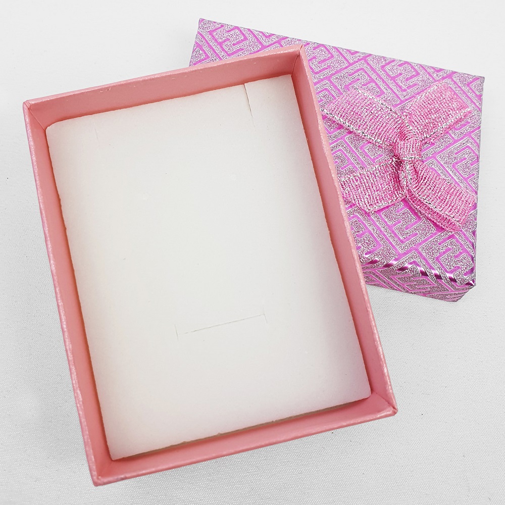 Caixa de Presente Média com Laço e Glitter para Semijóias - Lunozê Joias