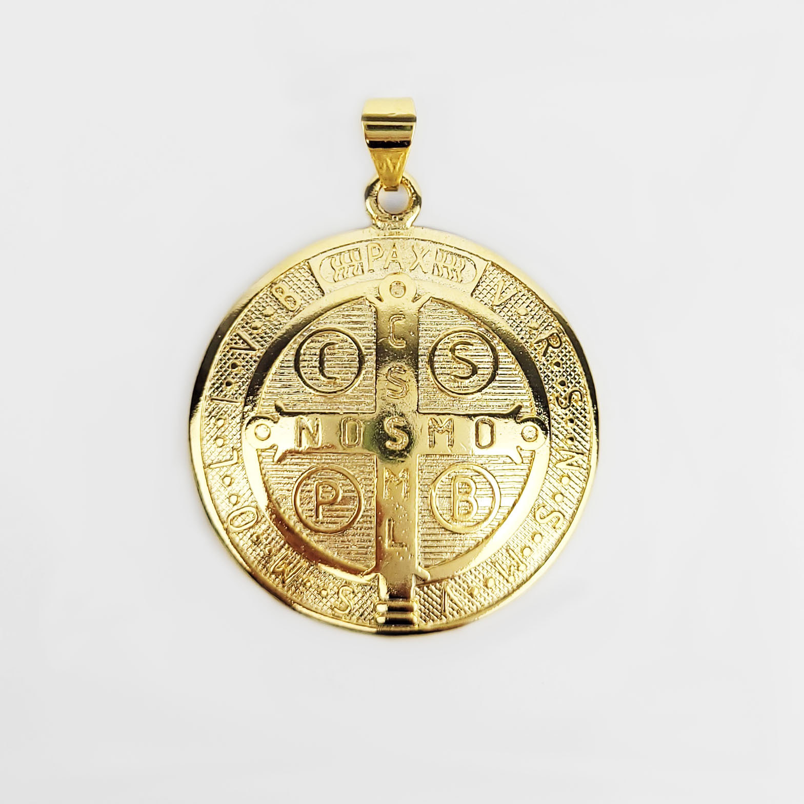 Pingente Medalha de São Bento Folheada a Ouro 18k  - Lunozê Joias