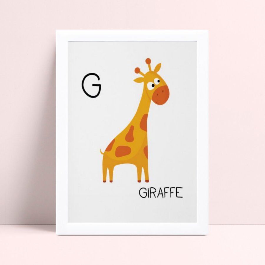 Quadro Quadro Infantil Menina Menino girafa amalero