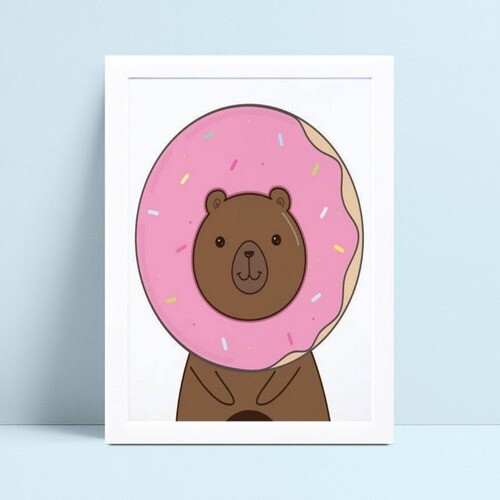 Quadro Quadro Infantil Menina Menino urso donuts