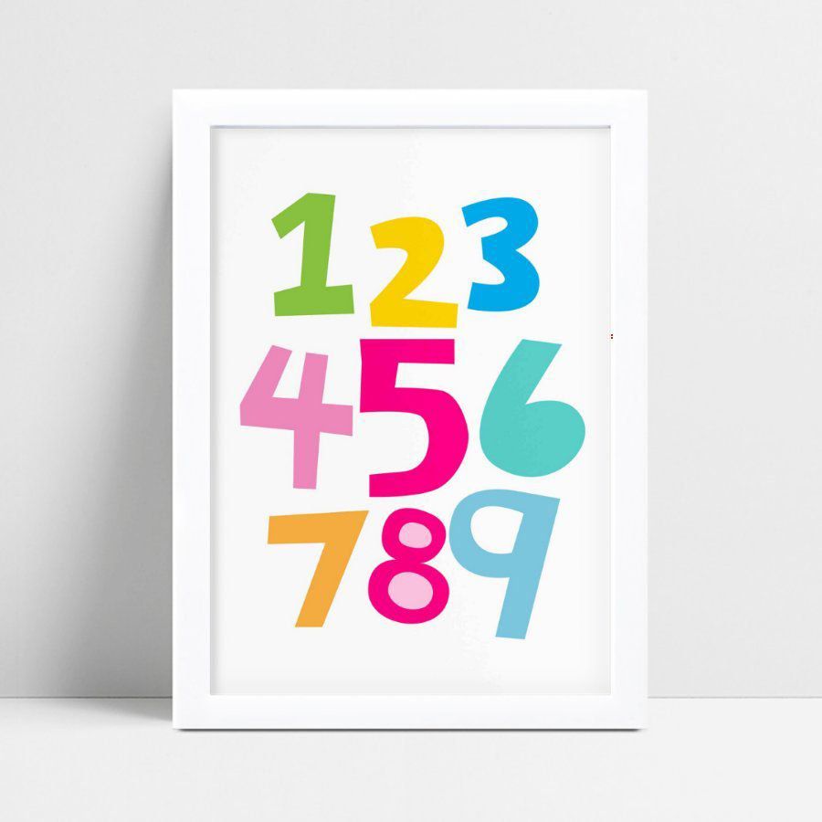Quadro Quadro Infantil números coloridos decoração