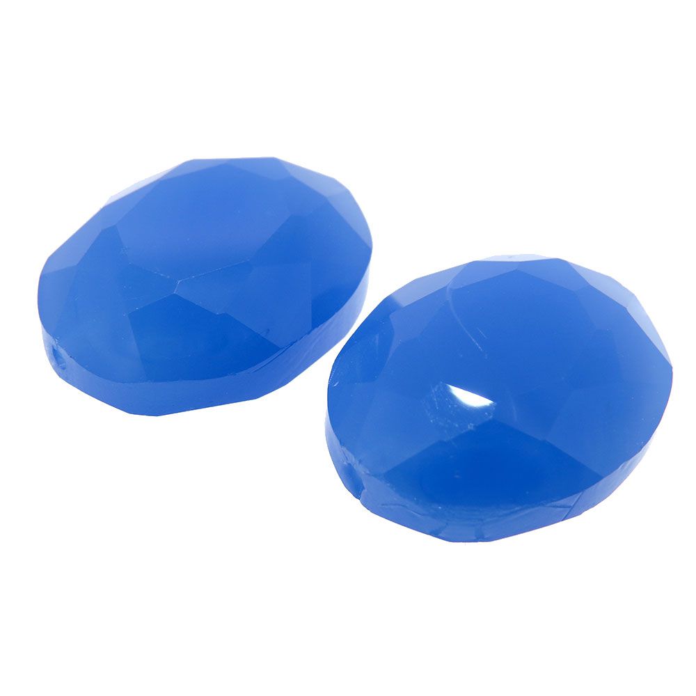 2 unids. Oval Facetada Cristal Azul Cerúleo 16x20mm CACG-109