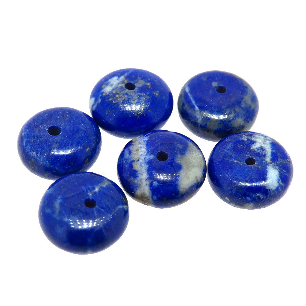 6 unids. Conta Rondel de Lápis Lazuli Extra 10mm CALL-27