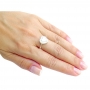 Anel Semijoia Mini Coração Milk Jade Cravejado Zircônias Diamond Folheado Prata AN033