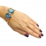 Bracelete Articulado Cristal Topázio Azul Ouro 18k PUPM-40
