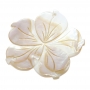 Flor Hibisco Esculpida Madrepérola Branca Mesclada Furo Topo Frontal 45mm CAMAD-182