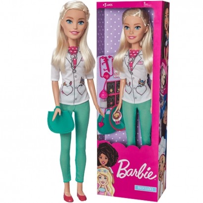 Boneca Barbie Veterinária 70 Centimetros Grande Com Acessorios Brinquedo Large Doll Matell Pupee