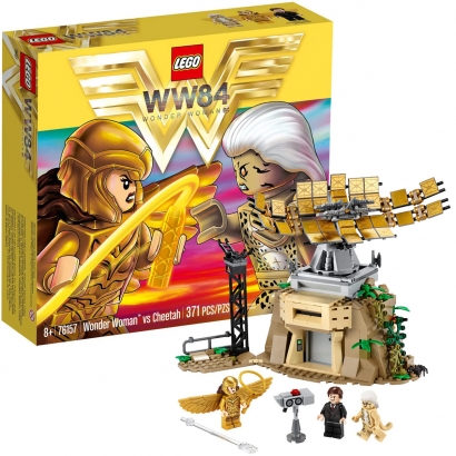 Brinquedo Lego Mulher Maravilha VS Cheetah 3 Bonecos 1 Torre +8 Anos 371 Peças