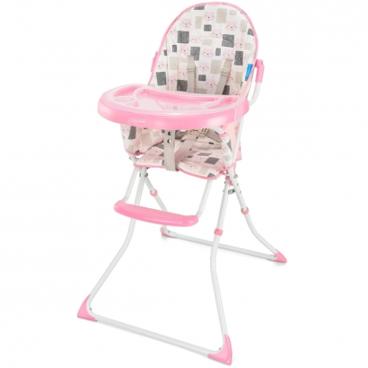 Cadeira Alta de Alimentação Bebê Portátil Infantil Dobrável Desde 6 Meses Até 15 Kg Refeição Slim Multilaser Baby Rosa