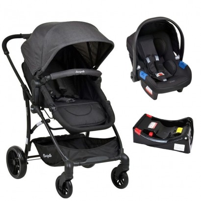 Conjunto Carrinho Convert Dark Gray + Bebê Conforto Touring X Preto + Base Cadeira Burigotto