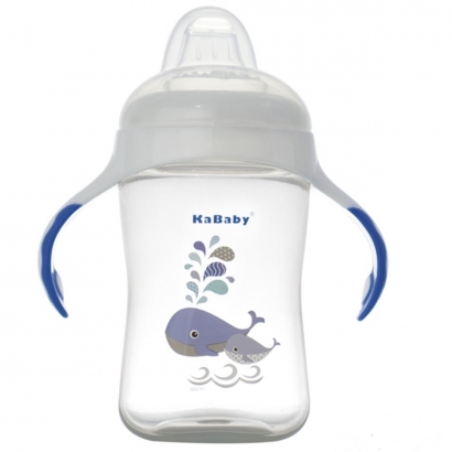 Copo de Bebê Treinamento Com Bico Silicone e Alças 300ml +6 Meses Kababy