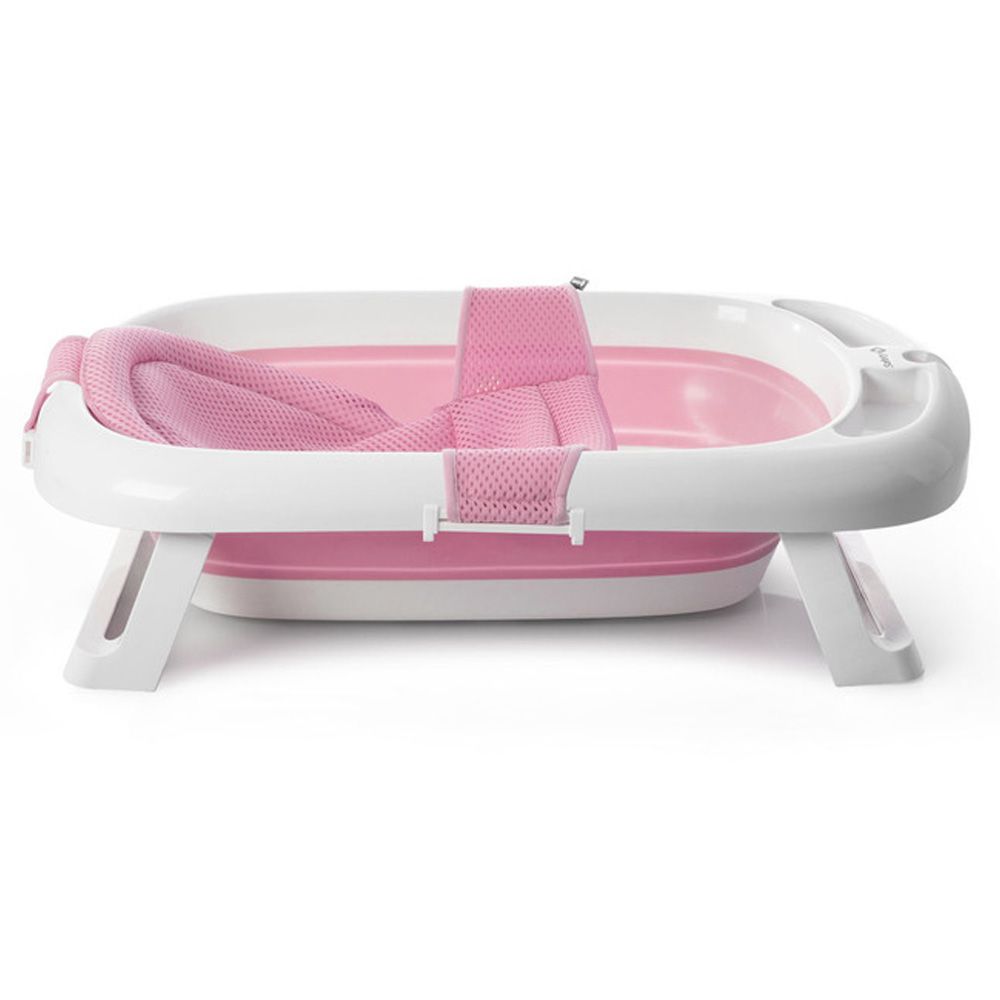 Banheira de Bebê Com Redutor Dobrável De 0 a 36 Meses Comfy Safe Safety 1St Rosa