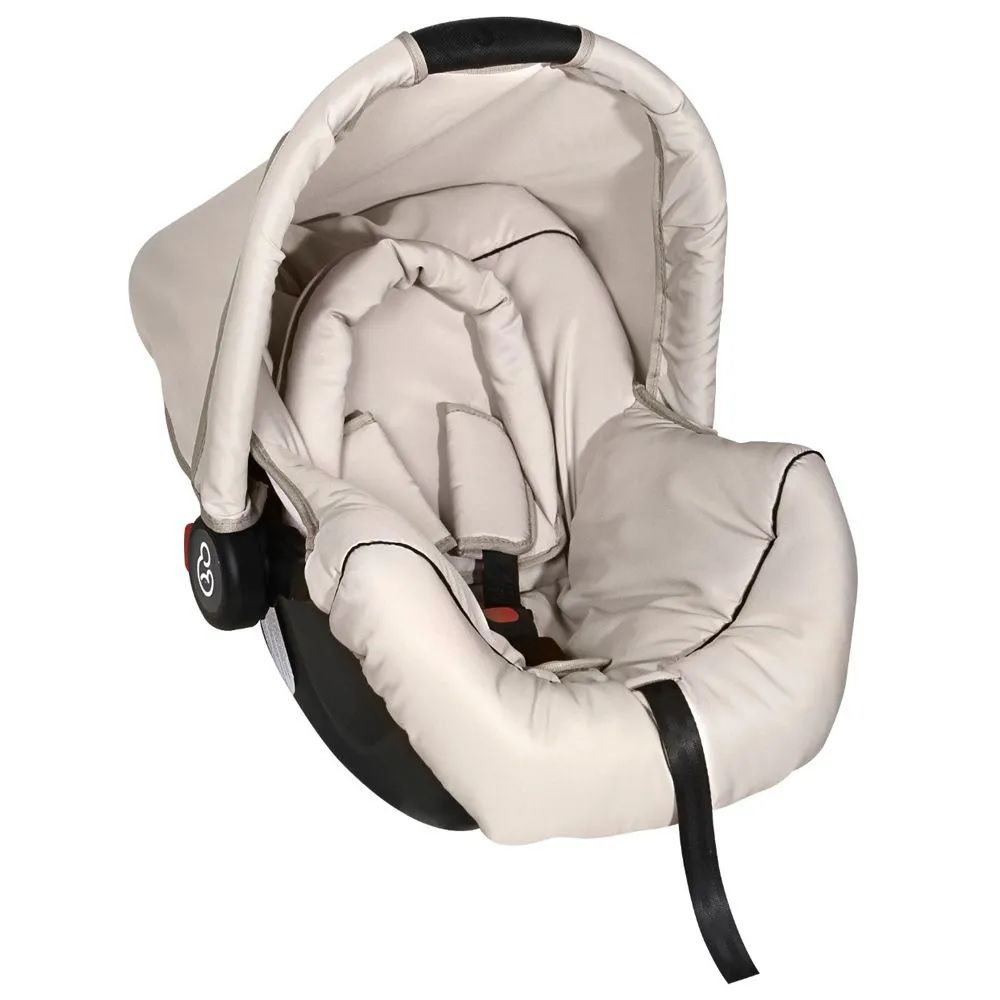 Bebê Conforto Preto/Begê + Capa Para Bebê Conforto Estrela Cinza