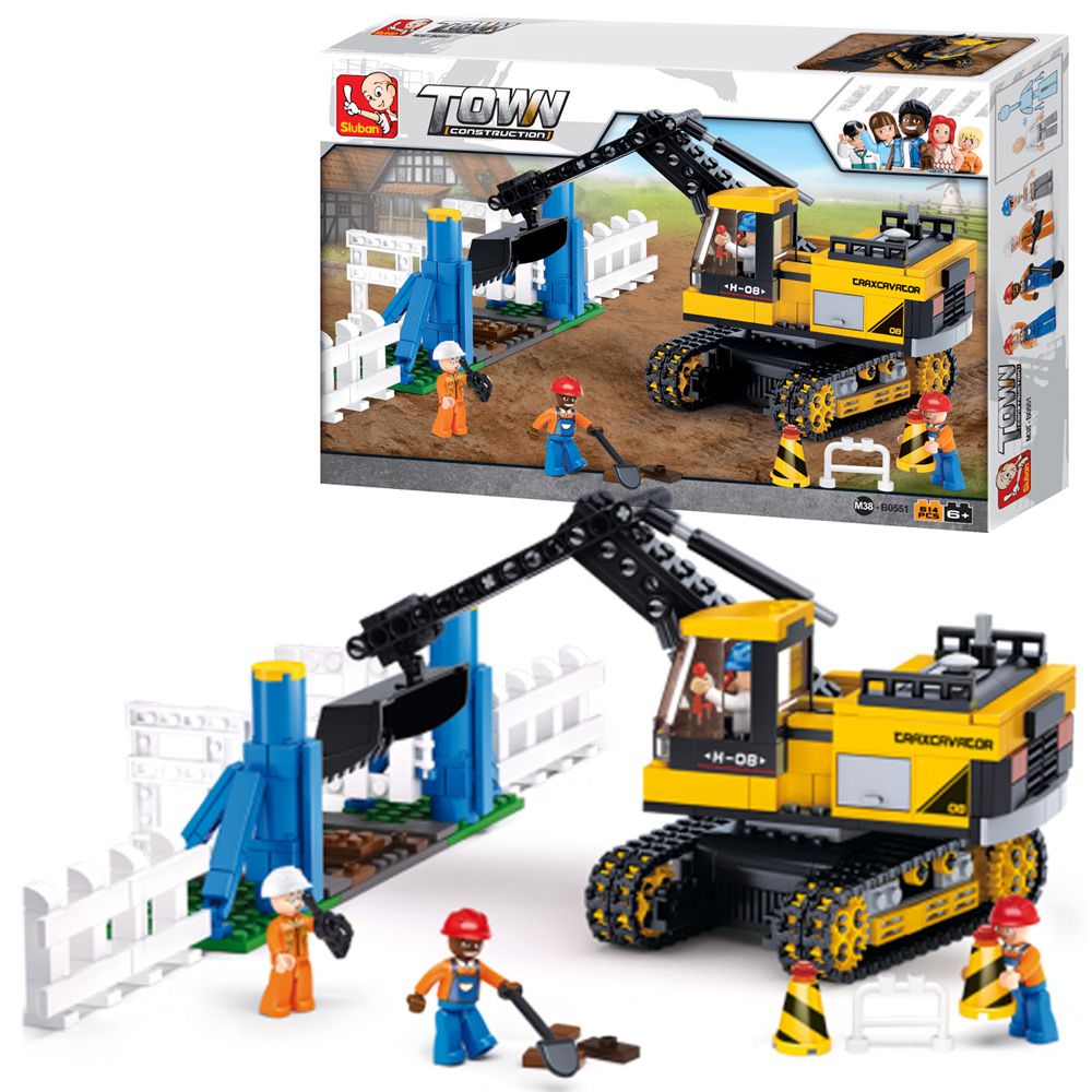Brinquedo Blocos de Contrução Escavadeira BR830 614 Peças Multikids