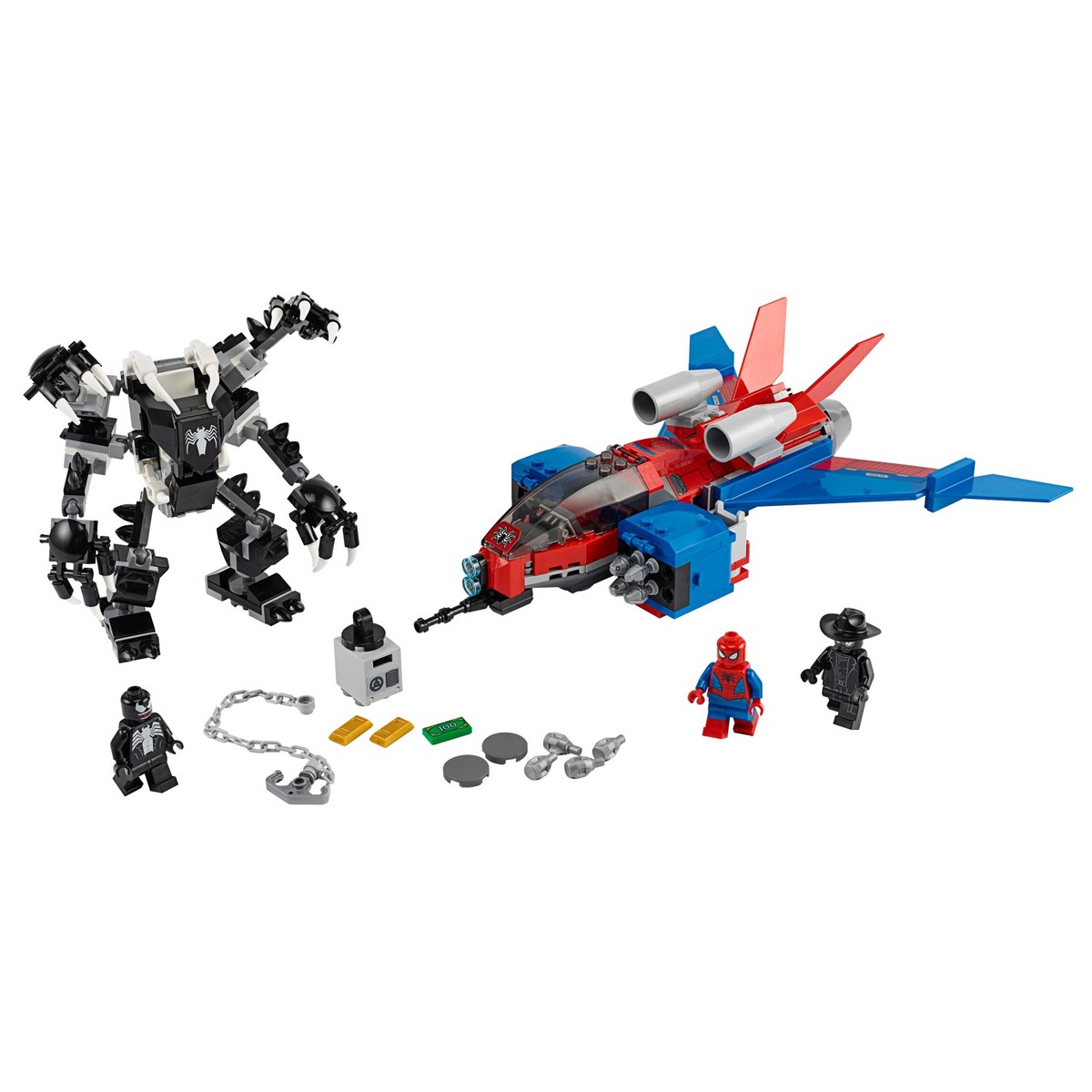 Brinquedo LEGO Homem Aranha Jet Vs Venom Maquina +7 Anos 371 Peças
