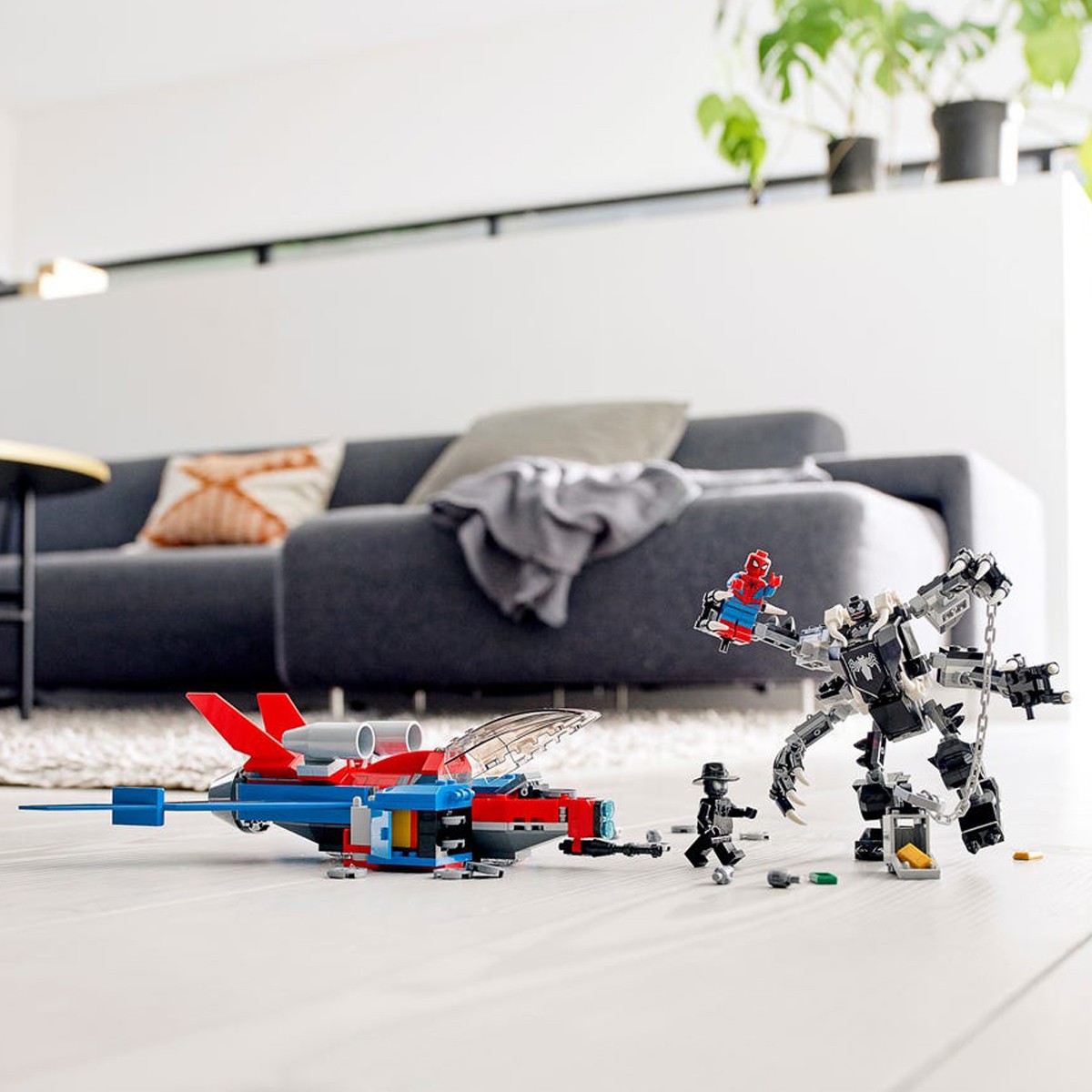 Brinquedo LEGO Homem Aranha Jet Vs Venom Maquina +7 Anos 371 Peças