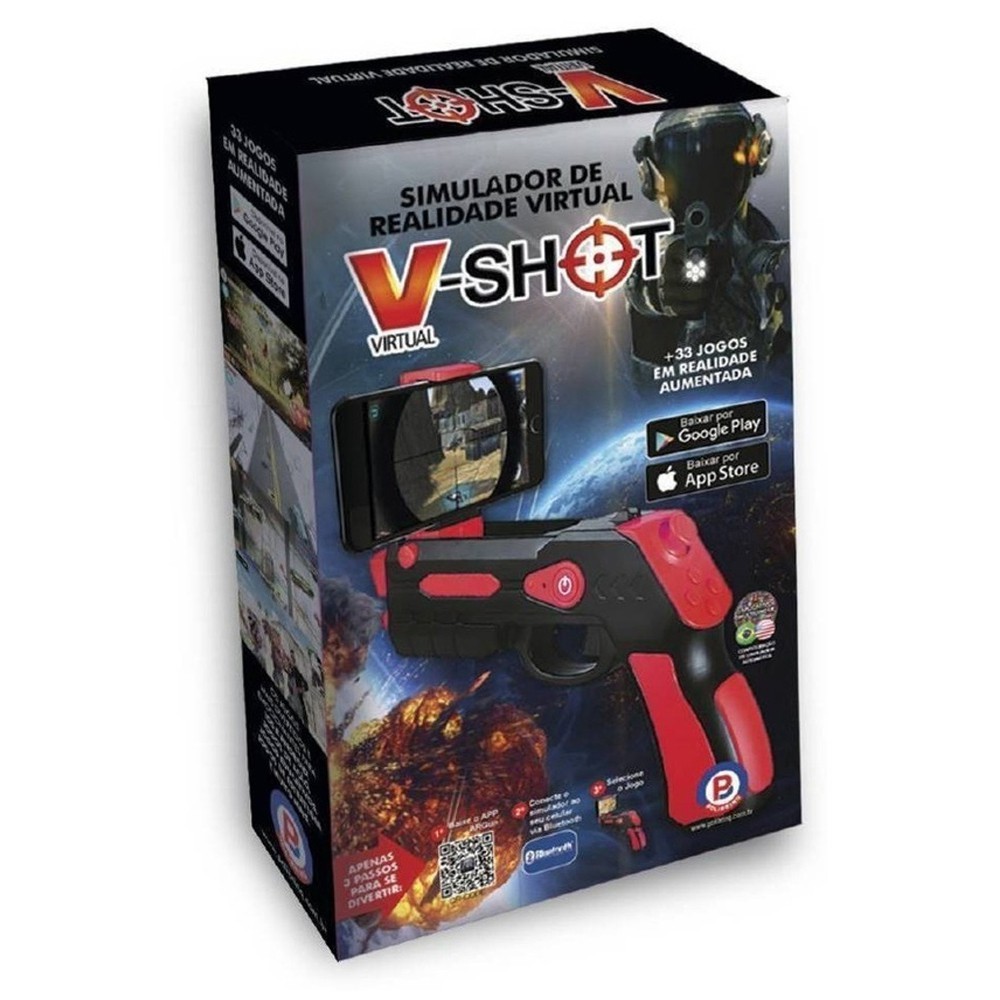 Brinquedo Pistola de Realidade Virtual V-Shot Para Criança - Polibrinq