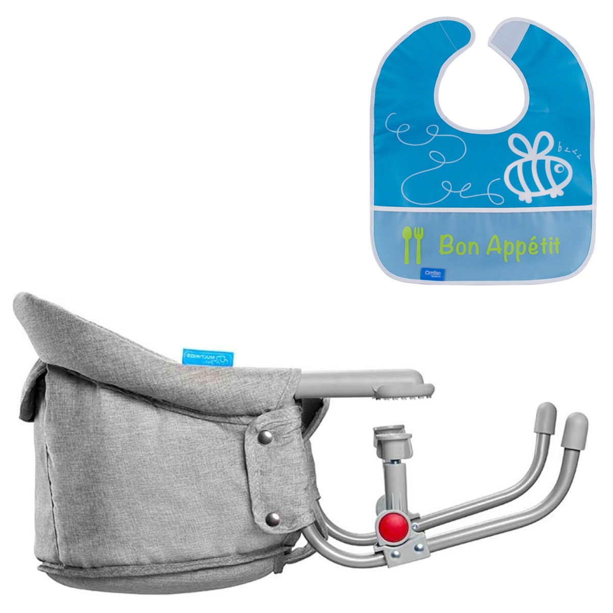 Cadeira De Alimentação Bebê Refeição Encaixe Na Mesa Click Clip Multikids + Babador Infantil