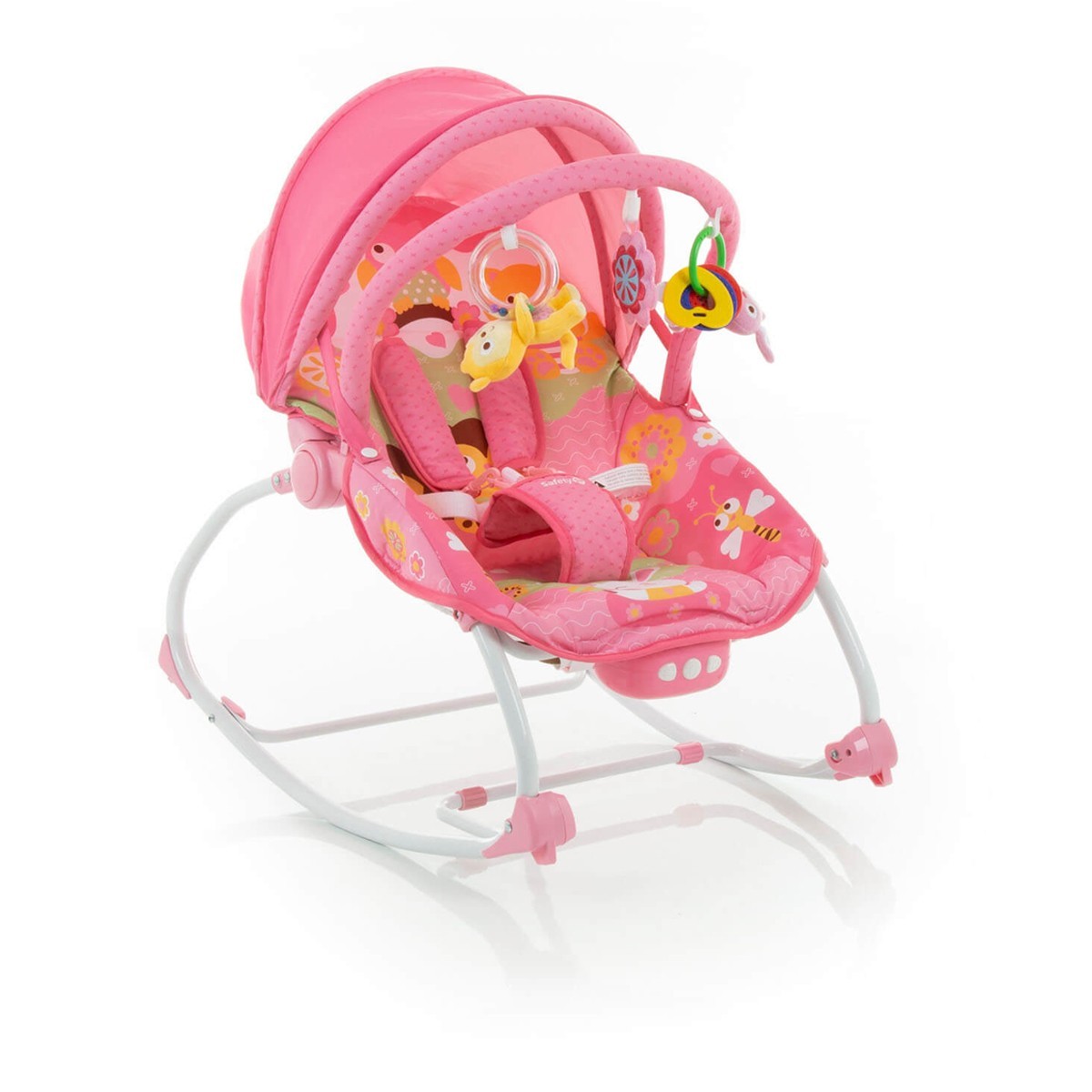 Cadeira de Descanso Bebê Reclinavel Mosquiteiro 0 Até 18 Kg Bouncer Sunshine Baby Safety 1st Rosa
