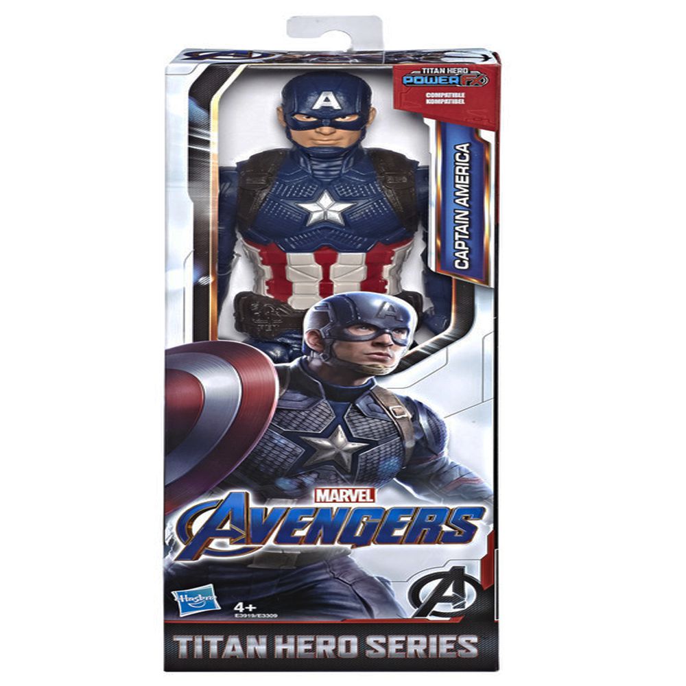 Boneco Marvel Capitão América Articulado +4 anos Os Vingadores Brinquedo Infantil Divertido Titan Hero Power Hasbro