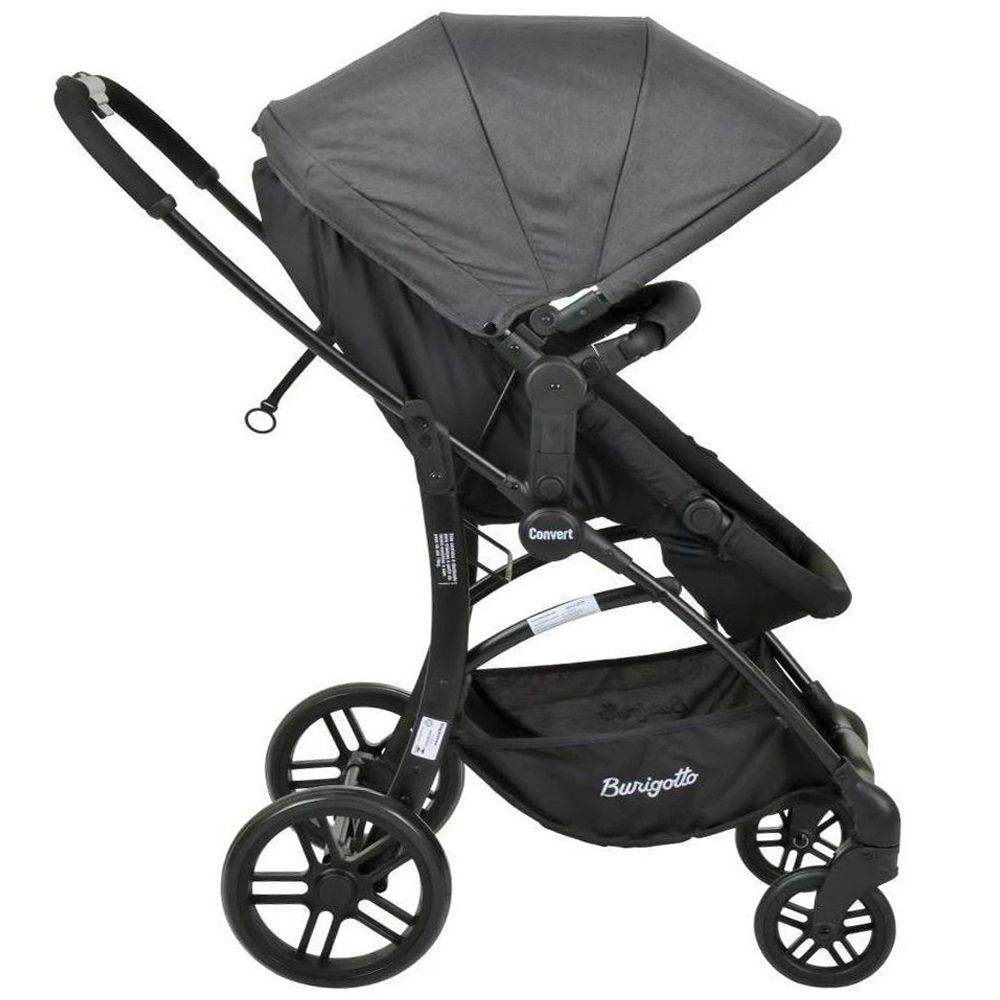 Carrinho de Bebê Convert Até 15Kg Dark Grey + Cadeira Infantil Touring X Até 13Kg Preto Burigotto