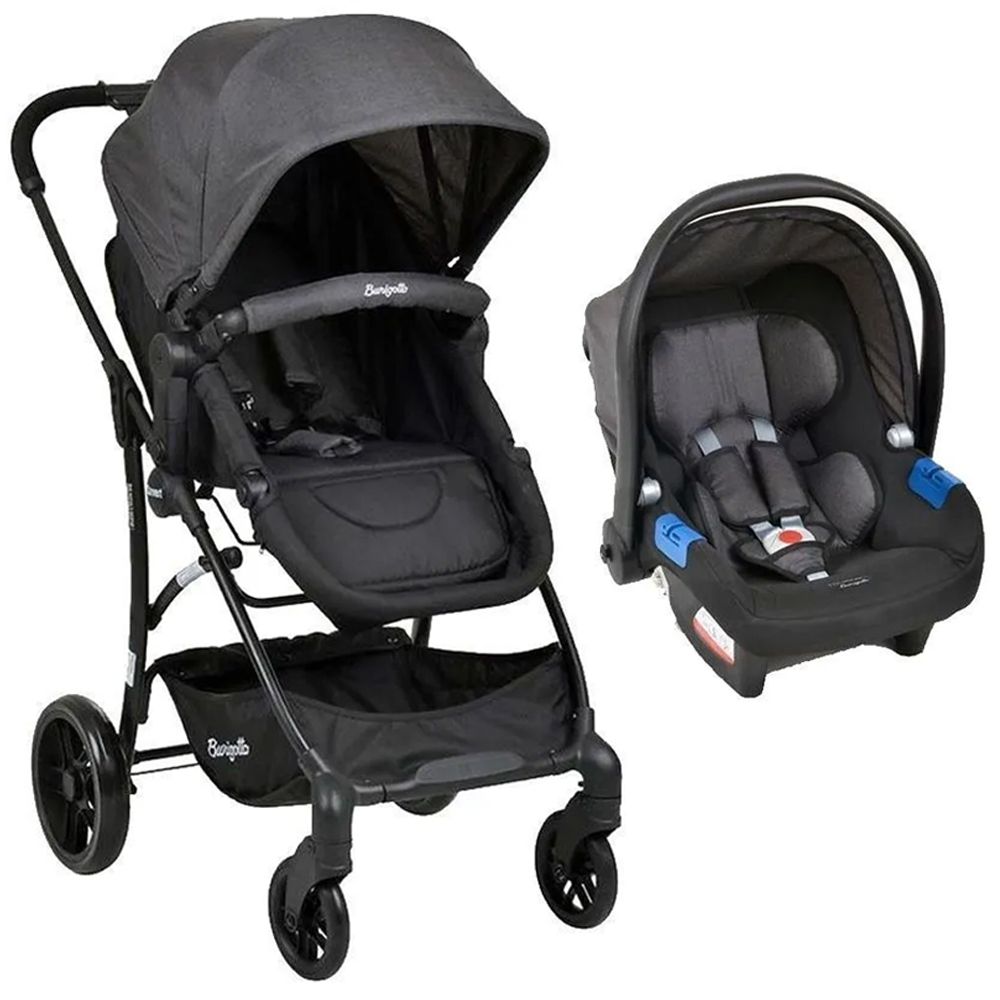 Carrinho de Bebê Convert Até 15Kg Dark Grey + Cadeira Touring X Até 13Kg Dark Gray Burigotto