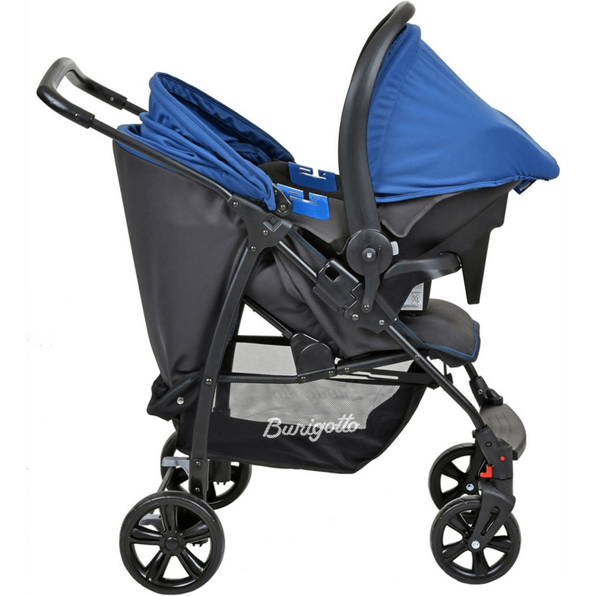 Conjunto Carrinho de Bebê Ecco Azul Travel System com Bebê Conforto Touring e Base para Auto - Burigotto
