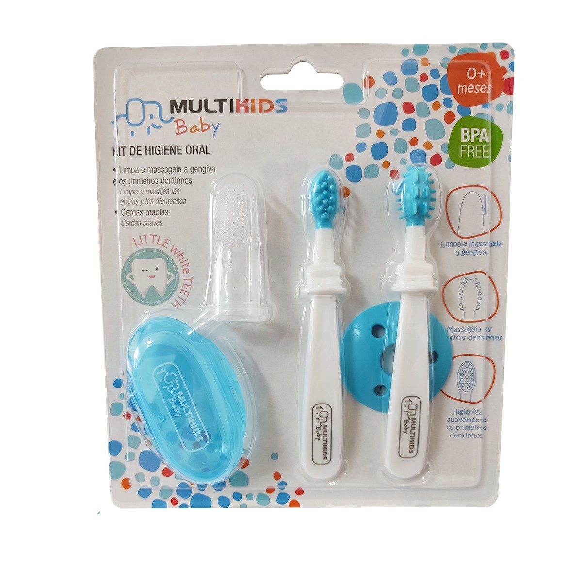 Kit De Higiene Bucal de Bebê - Escovas e Massageadores Azul - Multikids Baby
