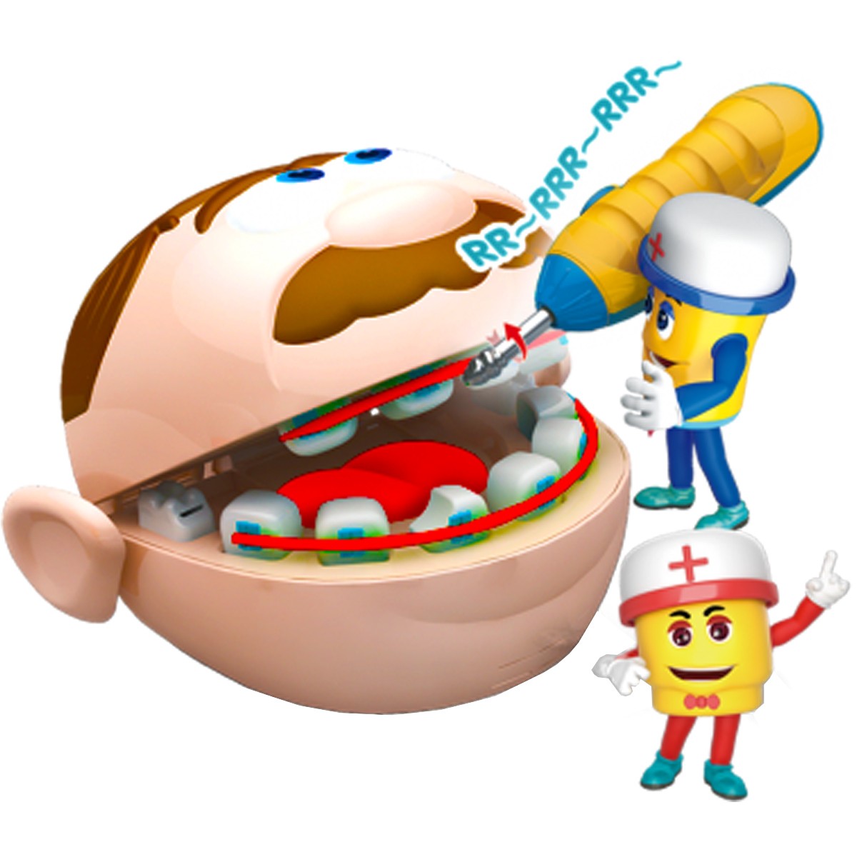 Massinha de Modelar Infantil Atóxica Polidoh Dentista com Acessórios - Polibrinq