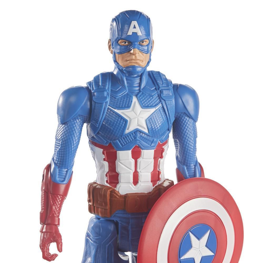 Boneco Marvel Capitão America Articulado +4 anos Os Vingadores Brinquedo Infantil Divertido Titan Hero Blast Gear Hasbro
