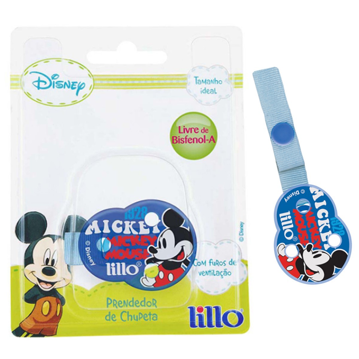 Prendedor de Chupeta Para  Bebê Disney Mickey Lillo