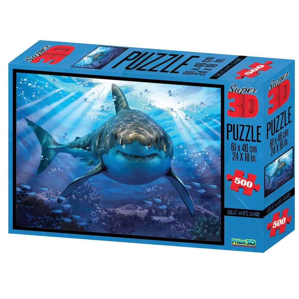 Quebra Cabeça Super 3D Tubarão C/500 Peças BR1054