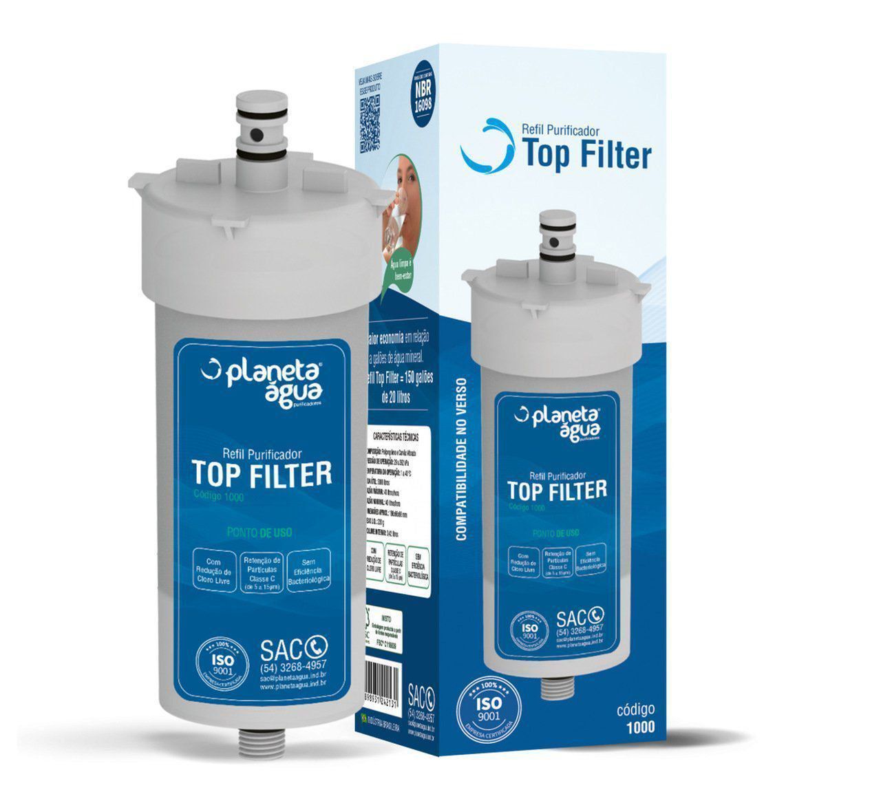 Refil Filtro Top Filter Impac Cristal Planeta Água