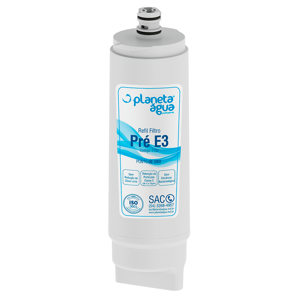 Refil Filtro Planeta Água Pré E3 para Purificador de Água IBBL Pré C+3 - Compatível