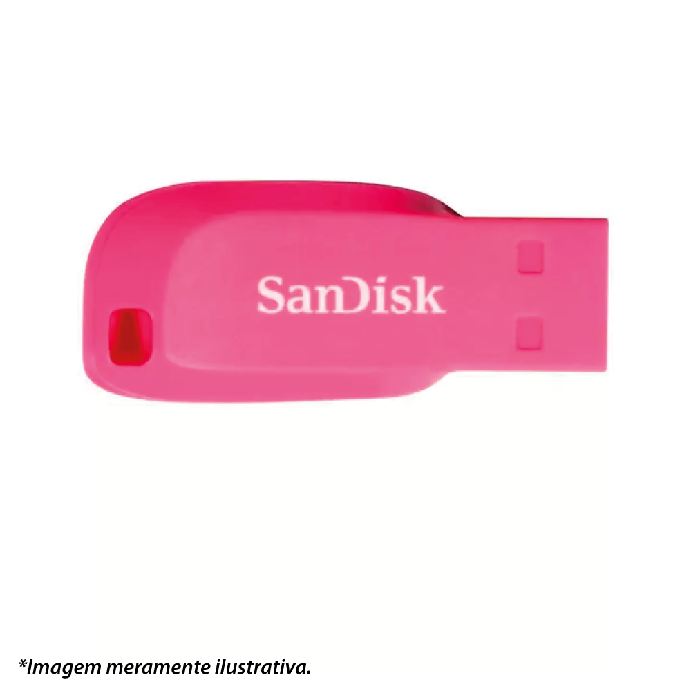 PEN DRIVE 16GB SANDISK CRUZER BLADE USB 2.0 ROSA SDCZ50C-016G-B35PE - GAÚCHA DISTRIBUIDORA DE INFORMÁTICA
