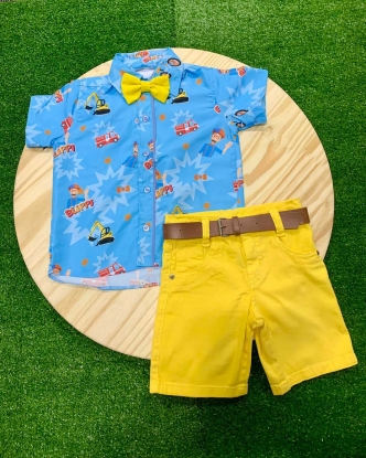 Bermuda Amarela com Camisa Blippi Infantil