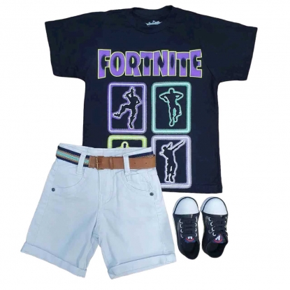 Bermuda com Camiseta Fortnite Infantil