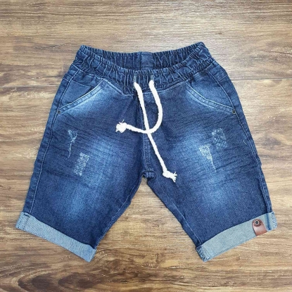 Bermuda Jeans com Cordão Infantil