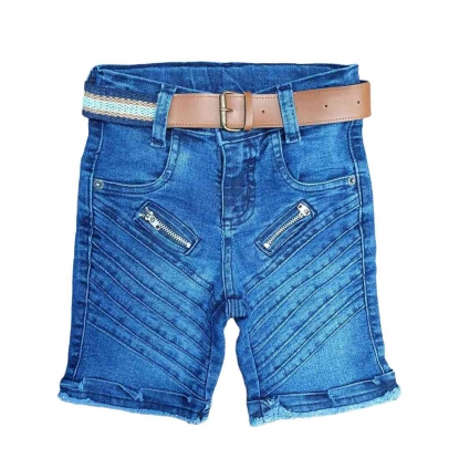 Bermuda Jeans com Zíper Infantil