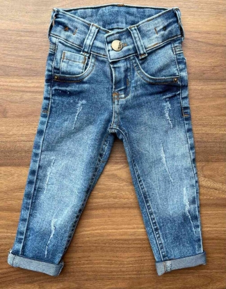 Calça Jeans com Detalhes Bebê
