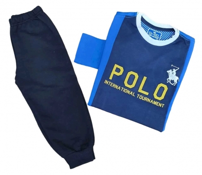 Calça de Moletom de Camiseta Manga Longa Polo