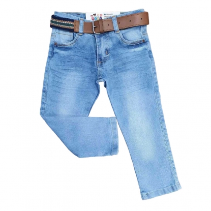 Calça Jeans Básica com Cinto Infantil