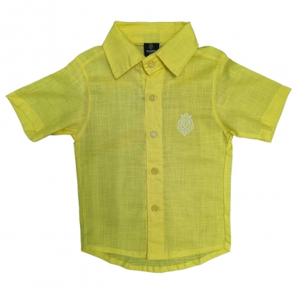 Camisa Amarelo em Linho Infantil