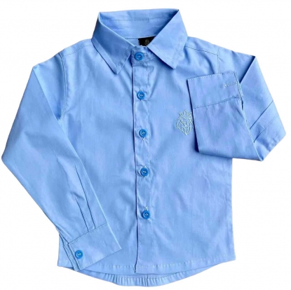 Camisa Azul Claro Manga Longa Infantil