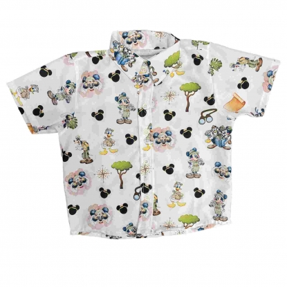 Camisa Branca Mickey Safari Infantil