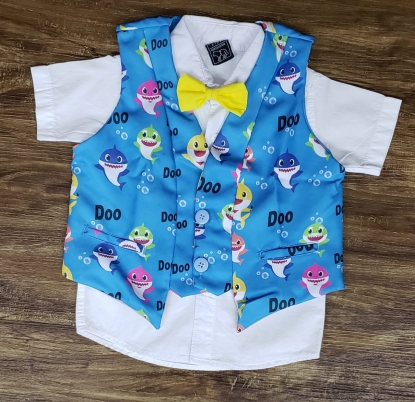 Camisa com Colete Baby Shark Infantil