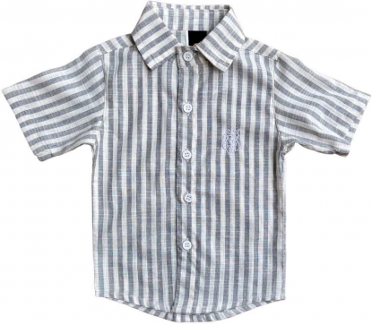 Camisa Infantil Cinza Listrada